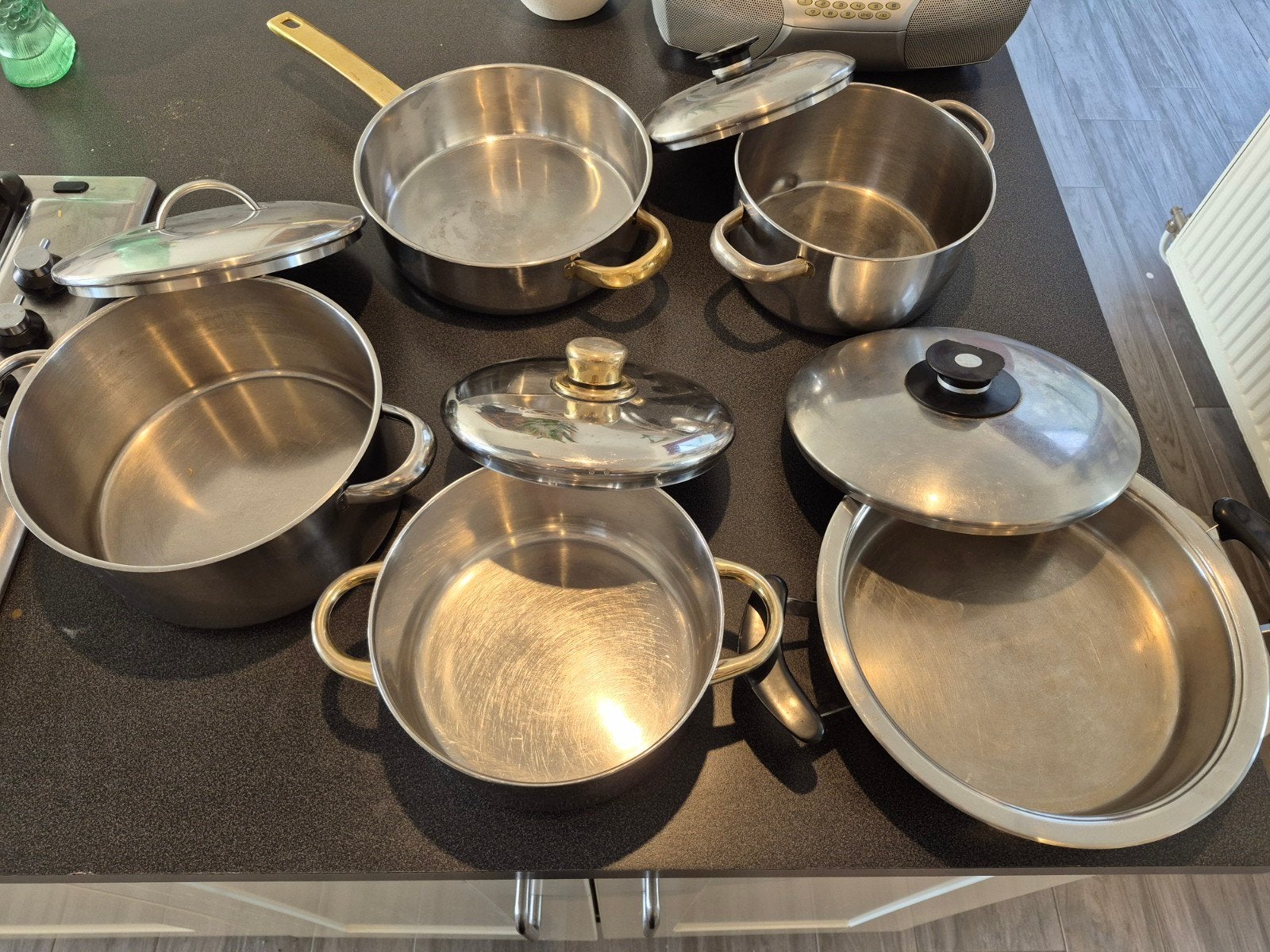Diverse kookpotten en braadpan, getekend Silvinox, AMC Schum, Maison & Meubles, Enlèvement, Inox, Cocotte, AMC