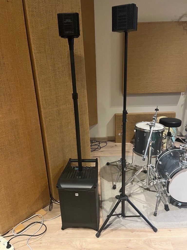 HK lucas nano 605 FX st PA systeem + extra statief + trolley, Enlèvement, Comme neuf, 500 à 1000 watts, Sono