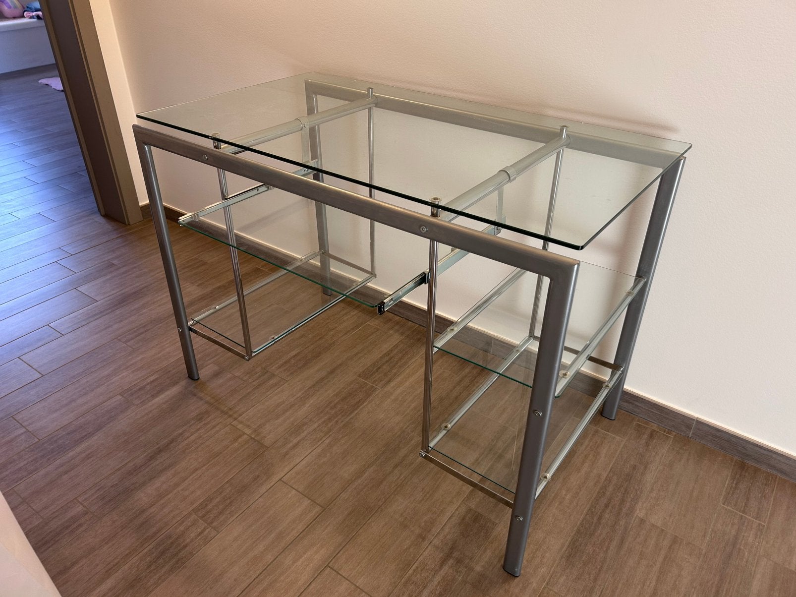 Bureau in glas, Huis en Inrichting, Ophalen, Zo goed als nieuw, Glas