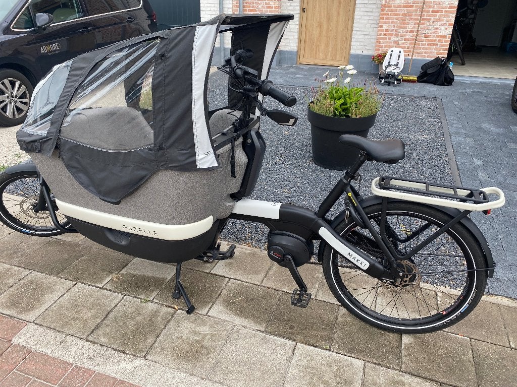 Elektrische bakfiets Gazelle Makki Load connect 1500 Km, Ophalen, 4 kinderen of meer, Huif, Zo goed als nieuw