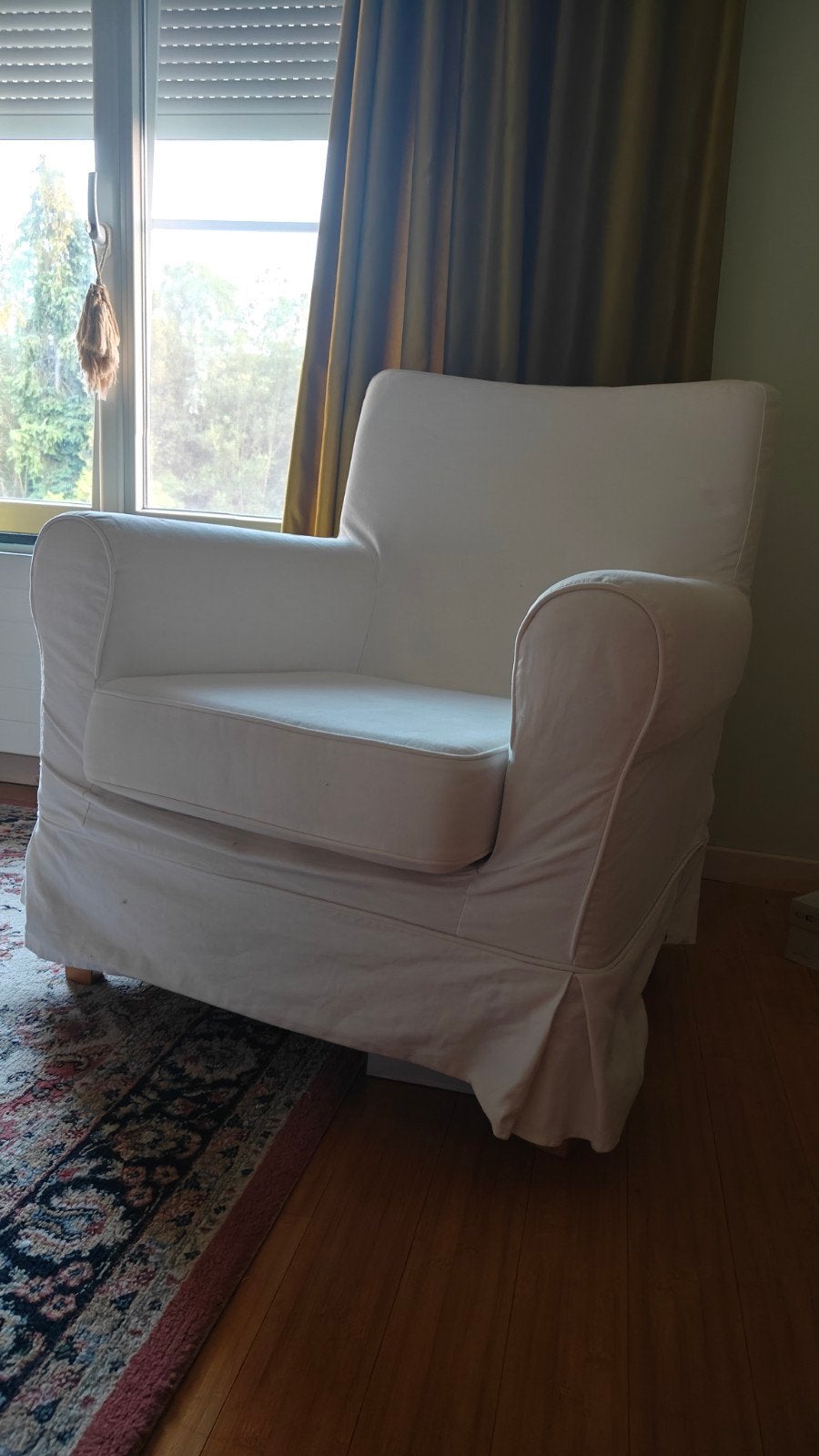Fauteuil IKEA blanc avec housse amovible et lavable, Maison & Meubles, Fauteuils, Enlèvement, Comme neuf