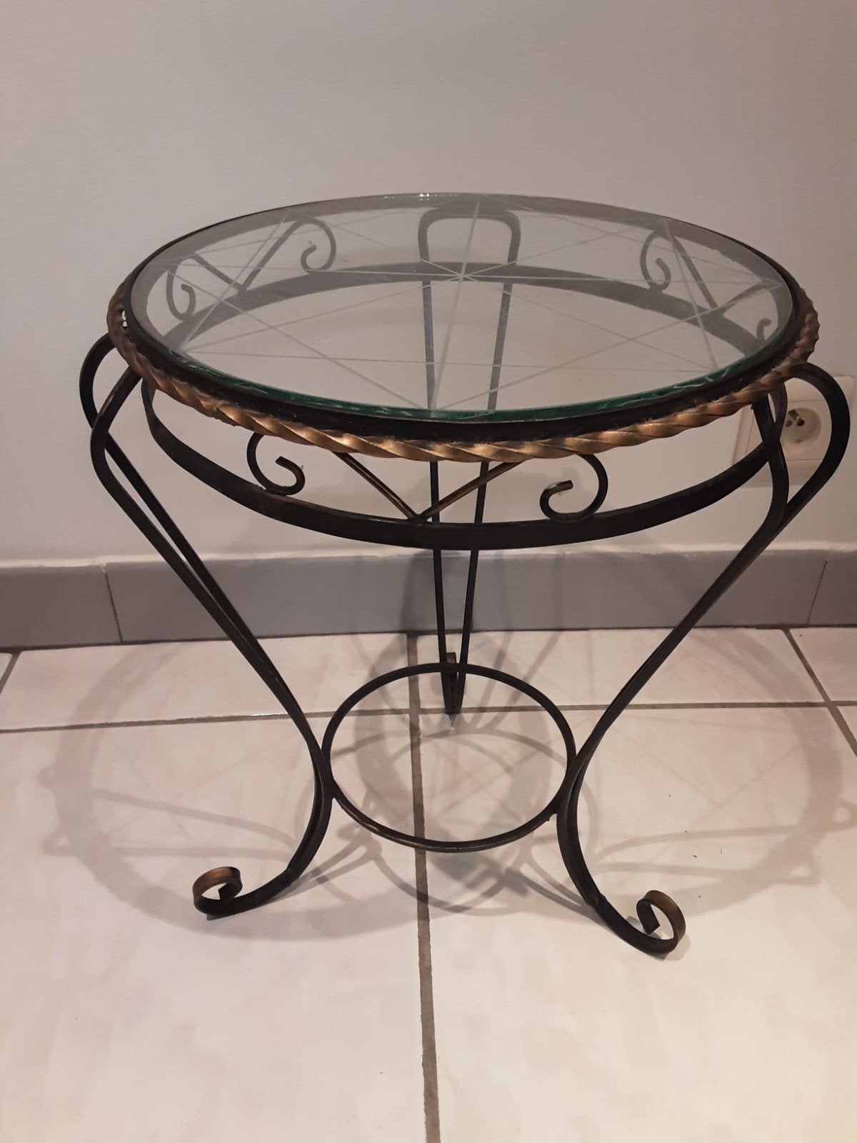 plantentafeltje jaren  60 !, Huis en Inrichting, Ophalen, Gebruikt, Retro jaren 60, Rond