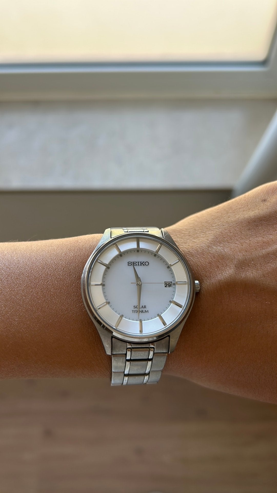 Seiko Solar Titanium, Bijoux, Sacs & Beauté, Montres | Hommes, Enlèvement, Comme neuf, Seiko