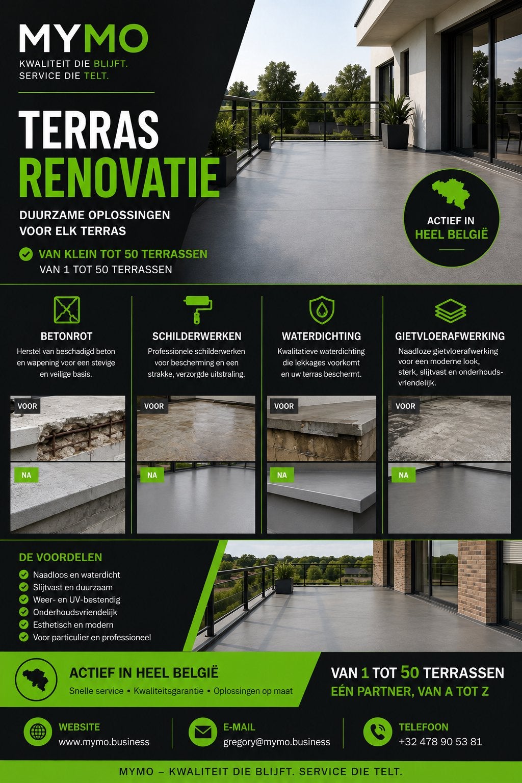 MYMO — Renovatie, bescherming & afwerking in heel België, Ophalen