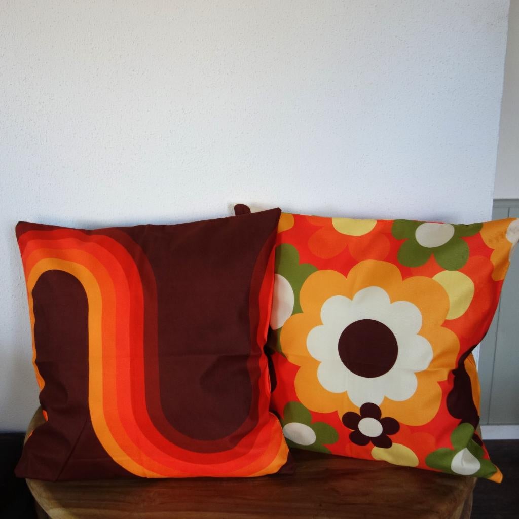 Retro vintage stijl kussenhoezen 45 x 45 cm diverse modellen, Huis en Inrichting, Woonaccessoires | Kussens, Verzenden, Nieuw