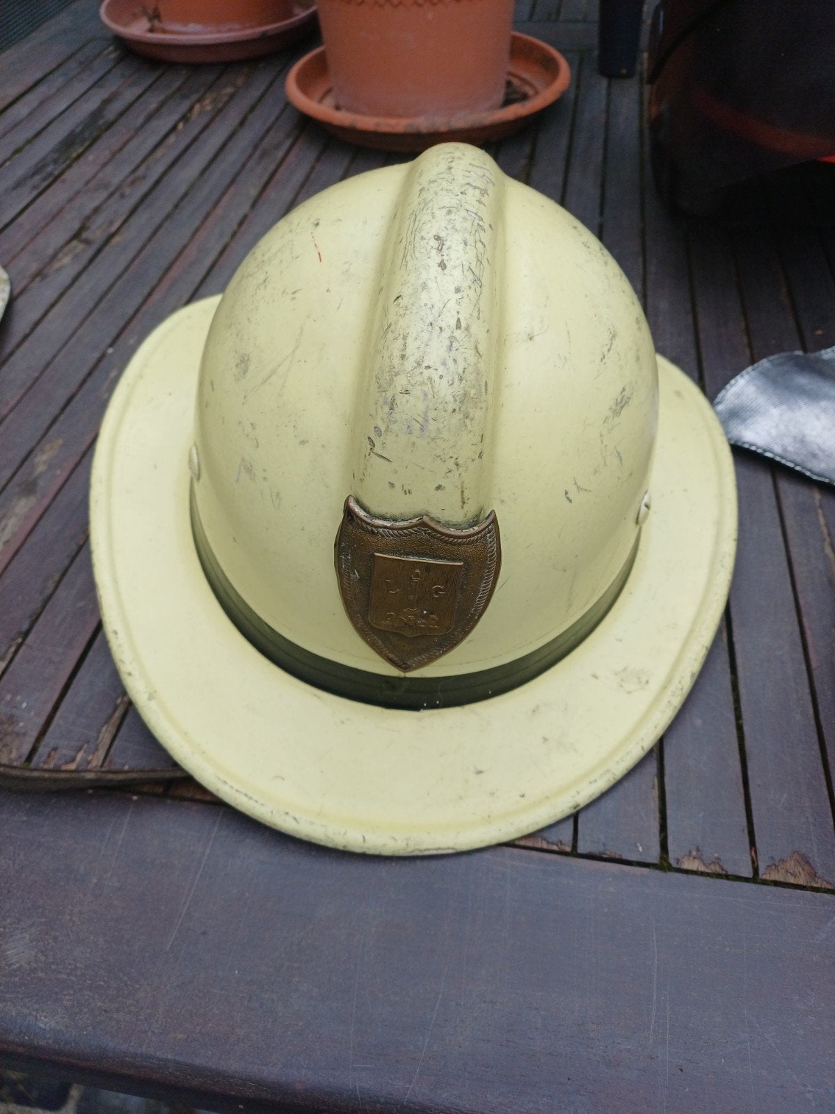 ancien casque de pompier, Enlèvement ou Envoi