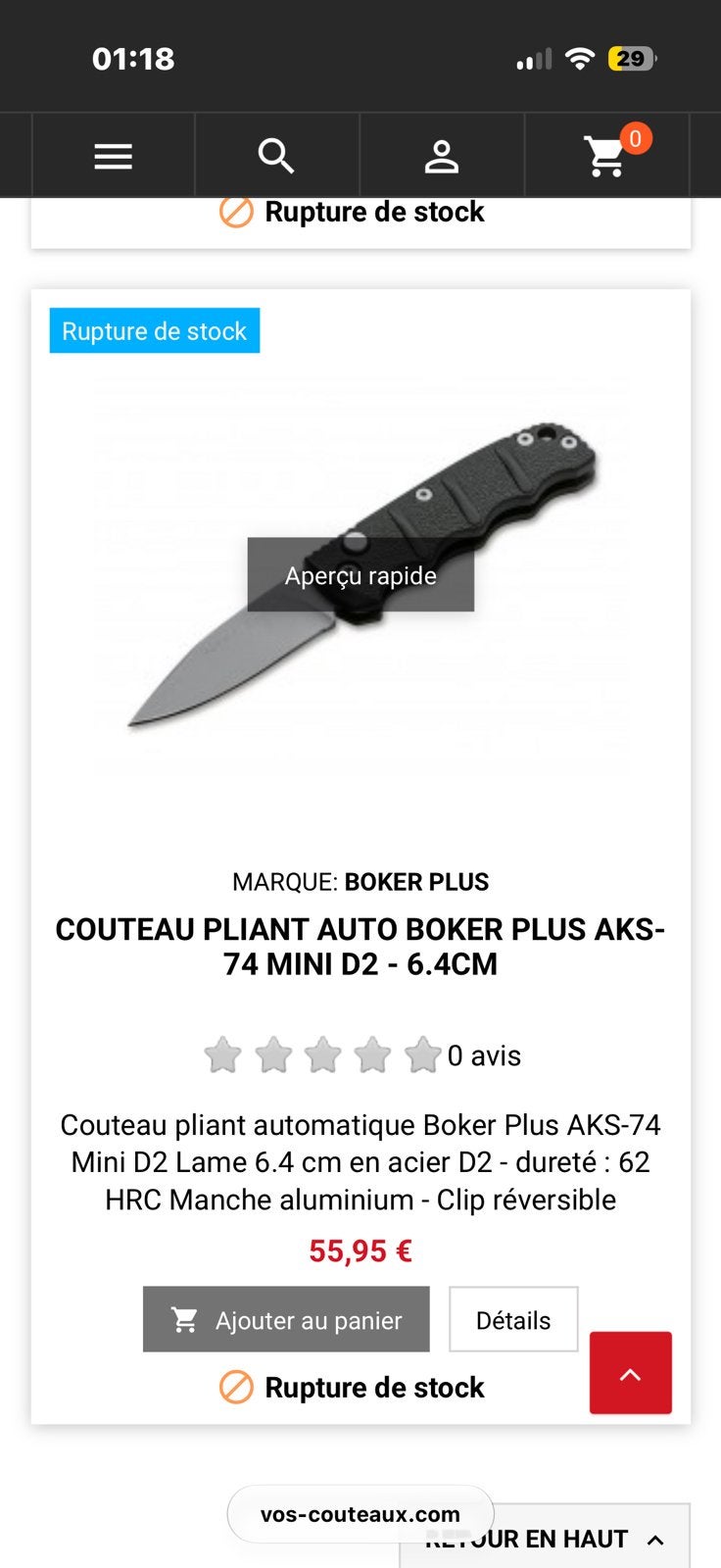 Kalashnikov Boker-mes, Ophalen of Verzenden, Zo goed als nieuw