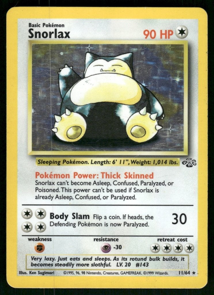 Snorlax 11/64 - Jungle (NM), Hobby & Loisirs créatifs, Envoi, Utilisé