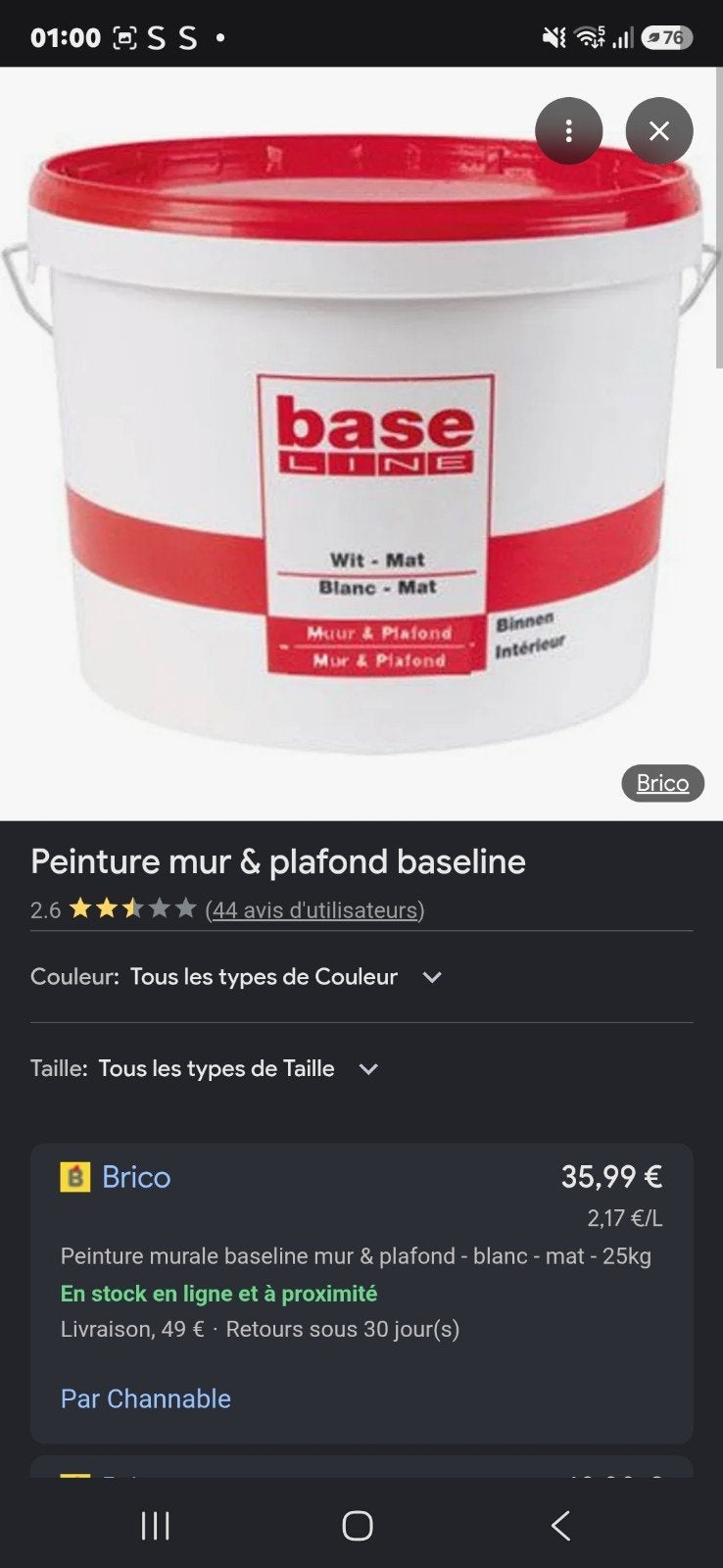 peinture neuf scelle, Doe-het-zelf en Bouw, Verf, Beits en Lak, Ophalen of Verzenden, Verf