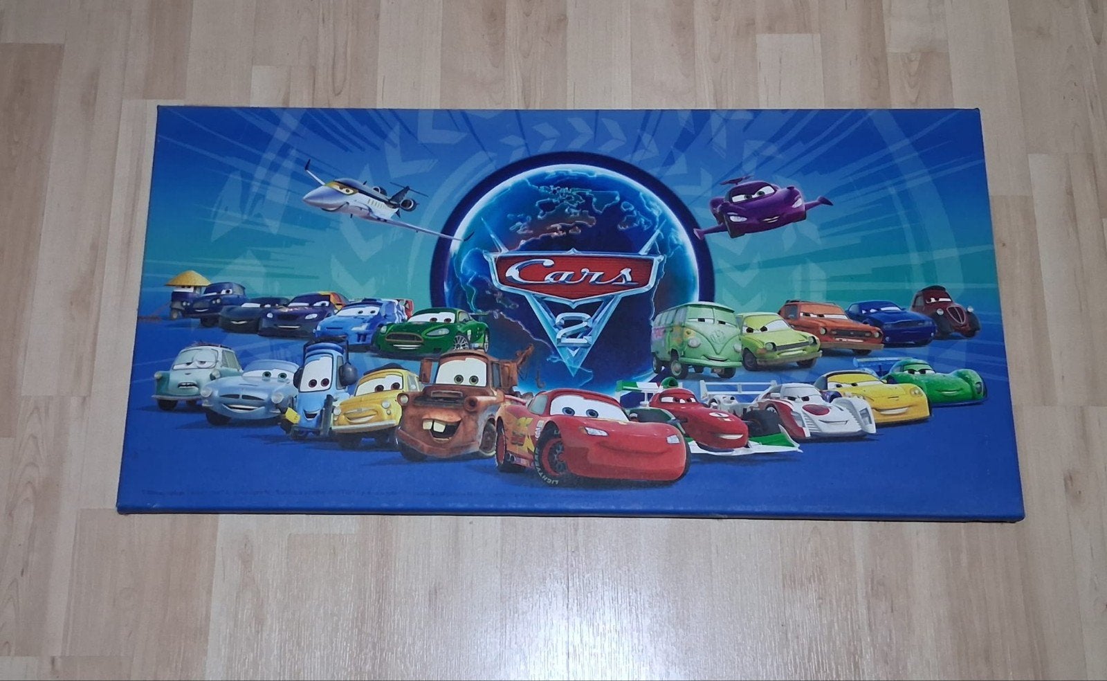 2x Cars 1x wolven canvas, Verzamelen, Disney, Ophalen of Verzenden, Zo goed als nieuw, Plaatje of Poster