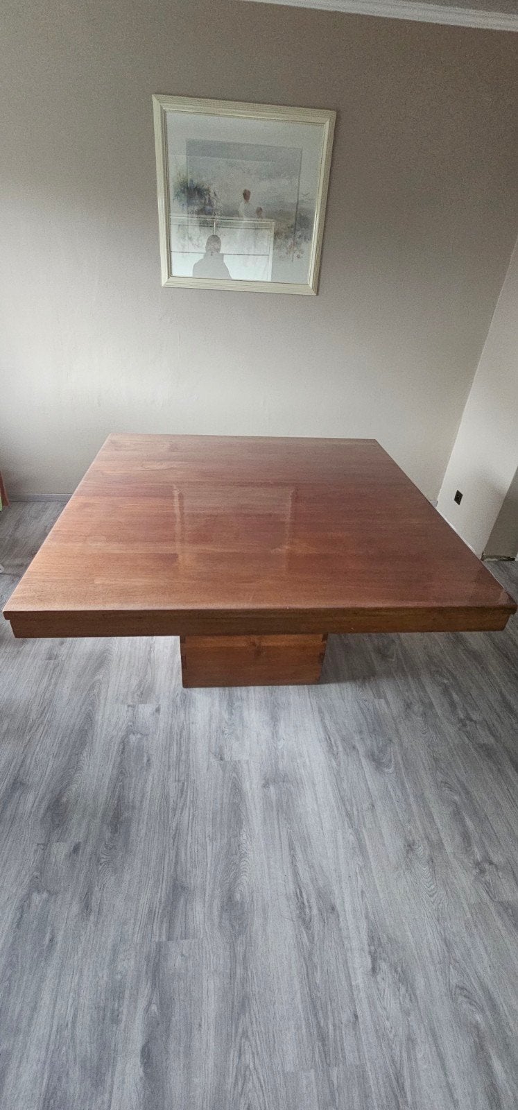 Prachtige massief eiken vintage tafel 140x140 cm 8 personen, Huis en Inrichting, Ophalen, Eikenhout