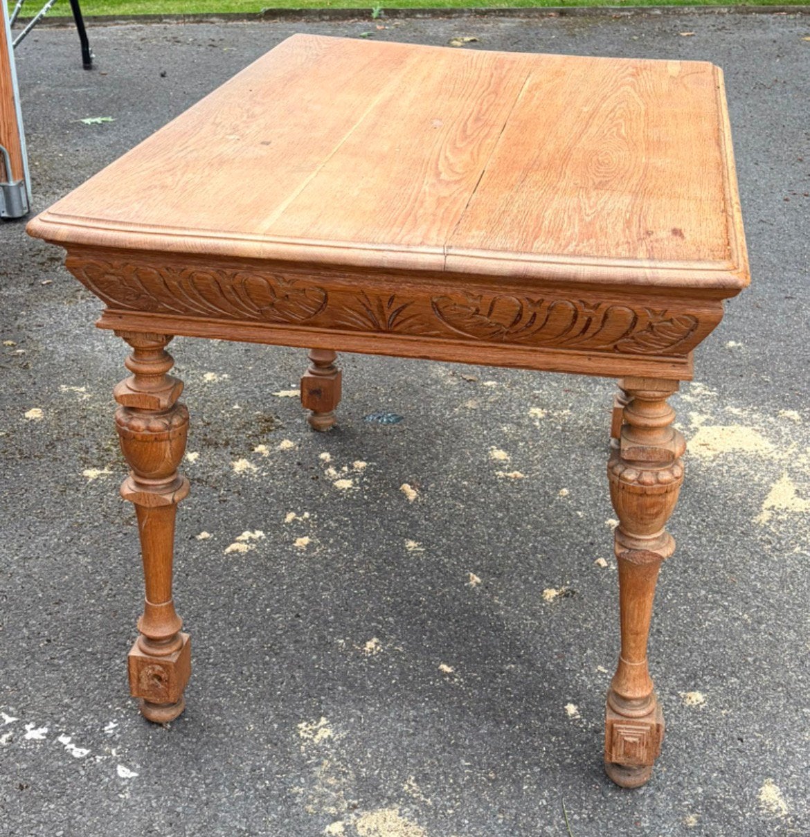 Antieke eiken jachttafel, Ophalen