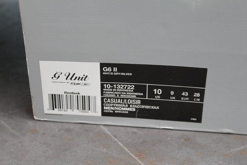 Sneakers Reebok G-Unit G6 taille 43 blanches blanches neuves, Neuf, Enlèvement ou Envoi, Reebok, Blanc