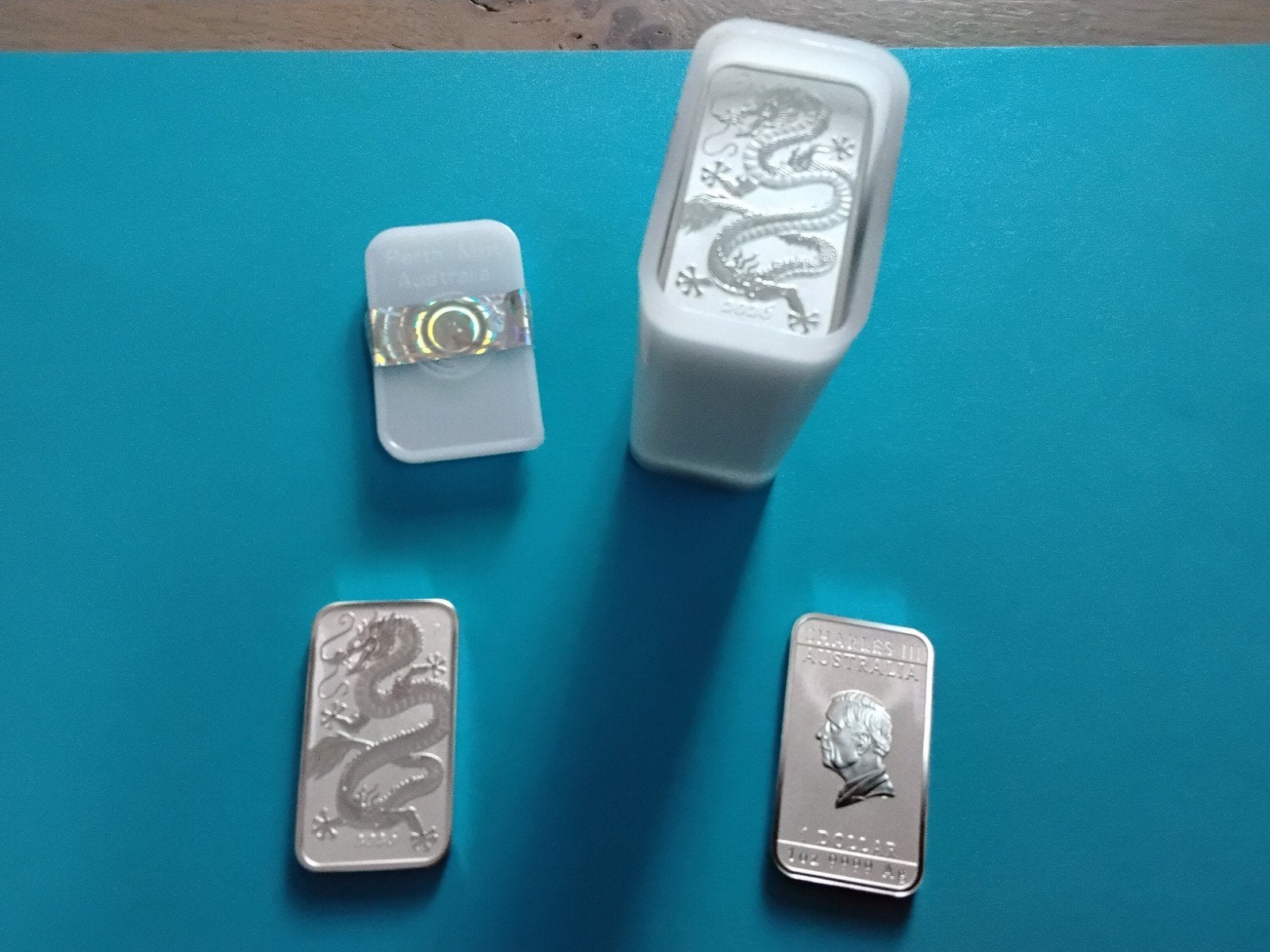 #Rectangle #Dragon 2026 zilver 1 ounce .999 muntbaar BU, Ophalen of Verzenden, Zilver