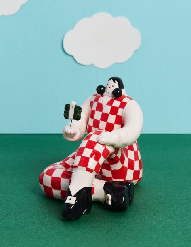 Milo Hachim " meisje met lollie", Meerkleurig, Beeld, Ophalen of Verzenden, Handgemaakt