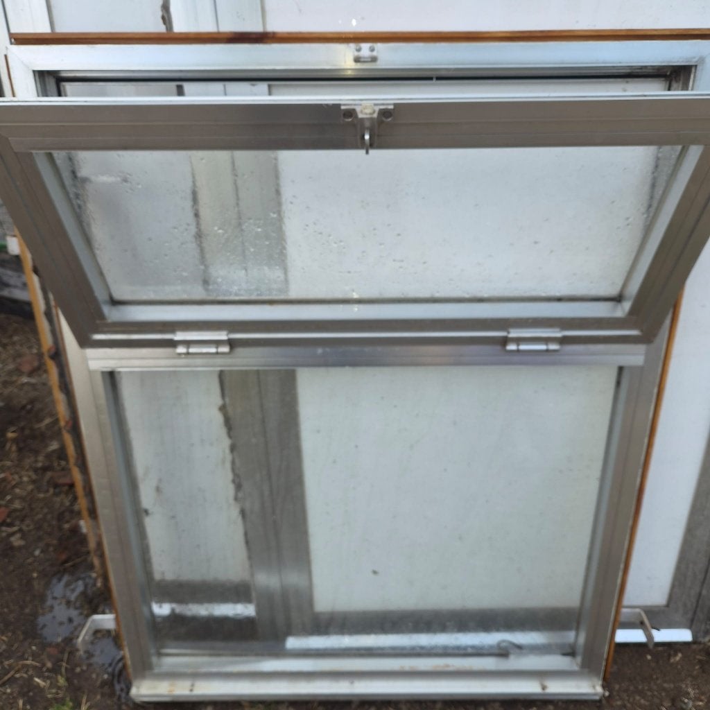 Fenêtre en aluminium avec fenêtre pliante en haut, Bricolage & Construction, Châssis de fenêtre, 75 à 150 cm, 75 à 150 cm, Aluminium