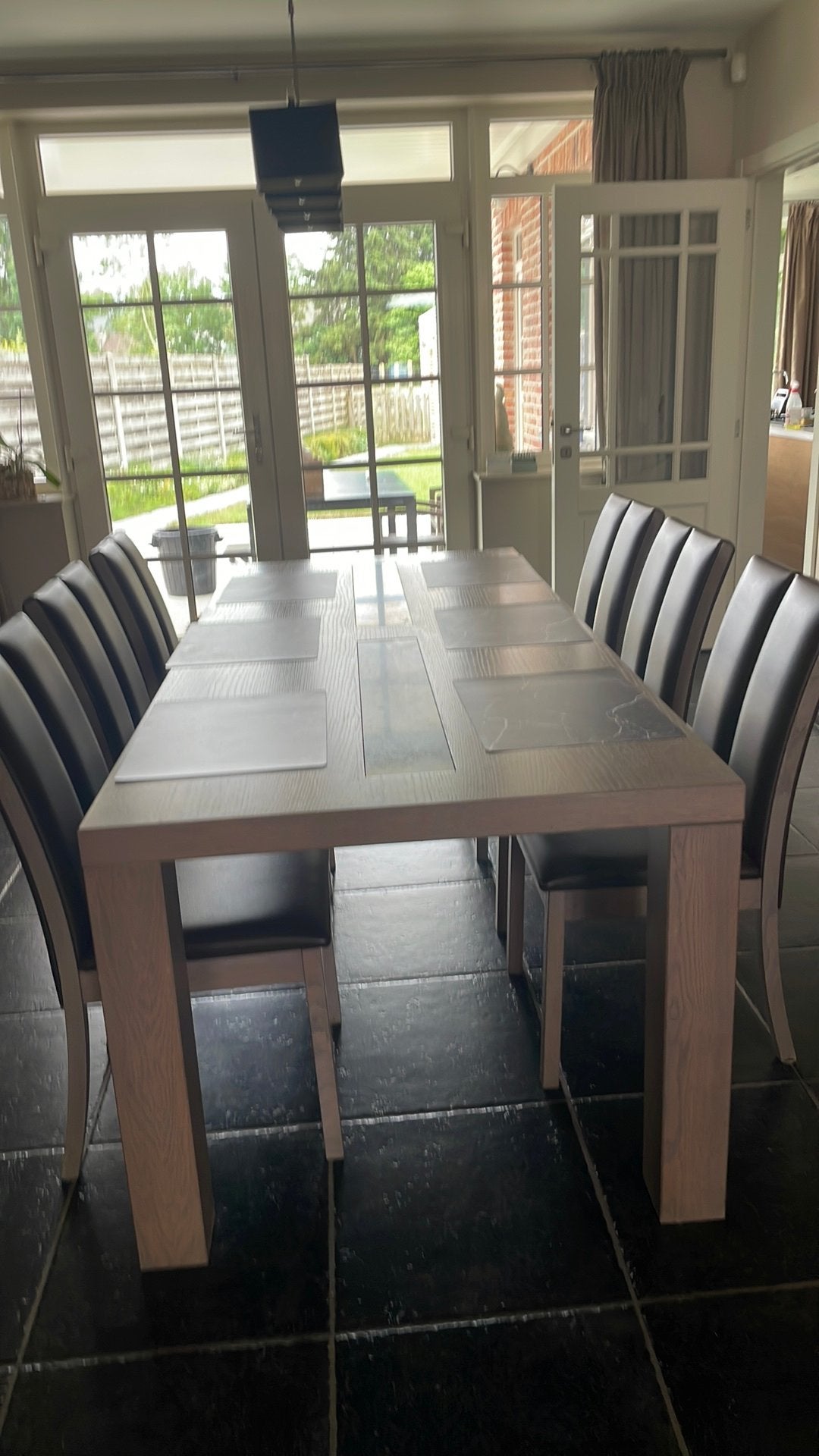 Tafel en zes stoelen licht eiken kleur, Enlèvement, Comme neuf