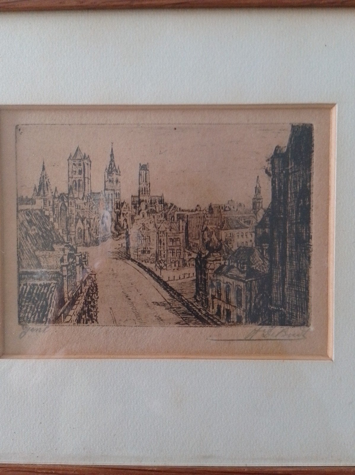 2 etsjes door Henri De Budt(Gent 1884-1967) gesigneerd, Antiek en Kunst, Ophalen of Verzenden, Gesigneerd