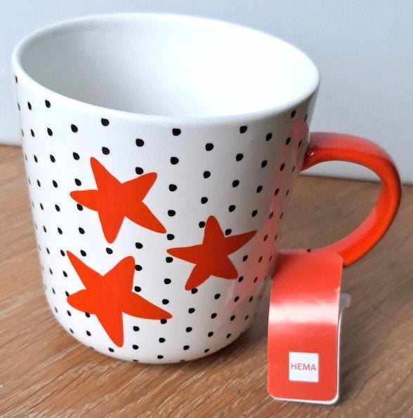 Mok voor koffie en/of thee - Sterren, Maison & Meubles, Cuisine | Vaisselle, Neuf, Hema, Mug, Poterie