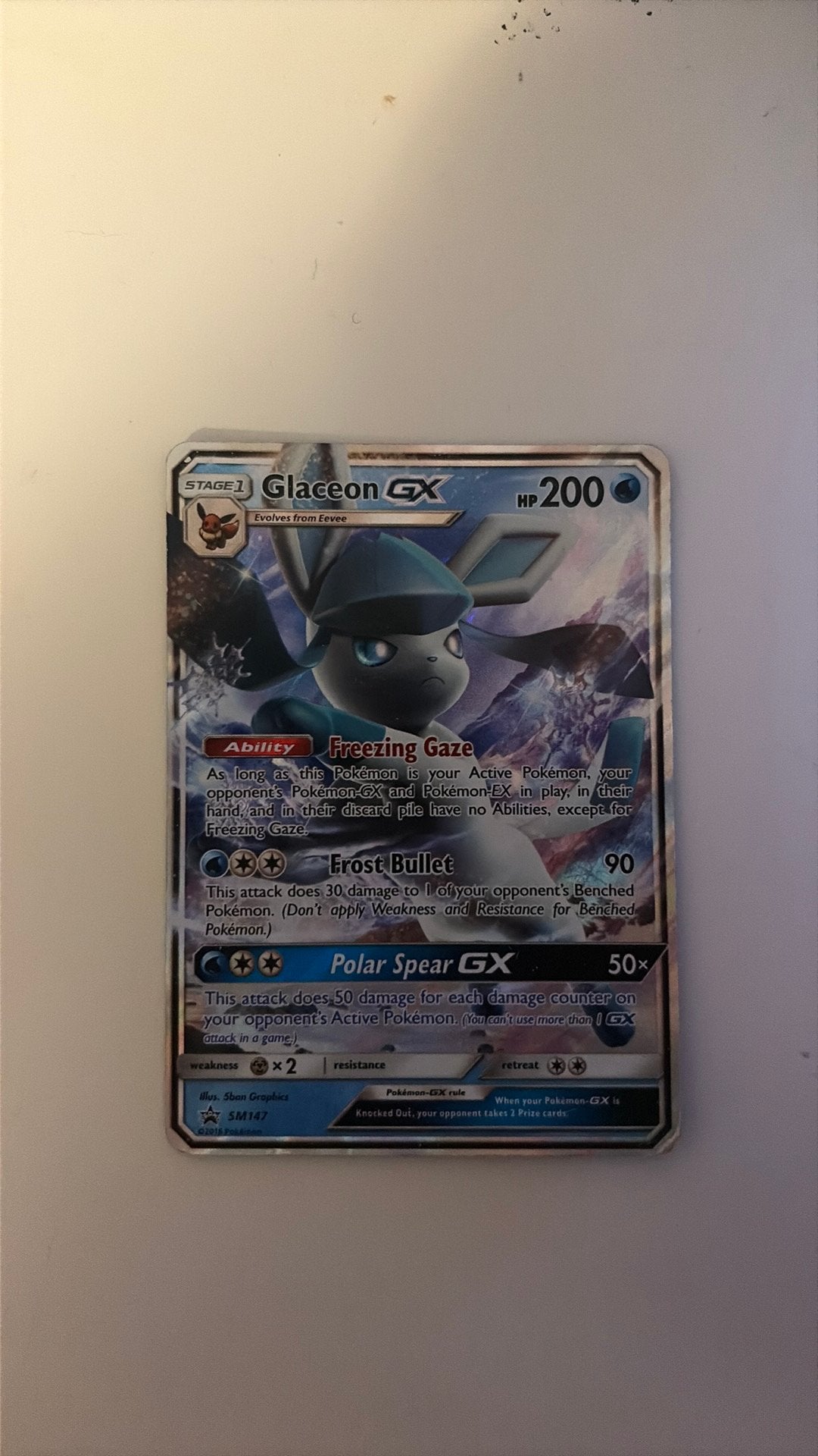 Pokemon kaart Glaceon, Hobby en Vrije tijd, Verzamelkaartspellen | Pokémon, Ophalen of Verzenden, Zo goed als nieuw, Losse kaart