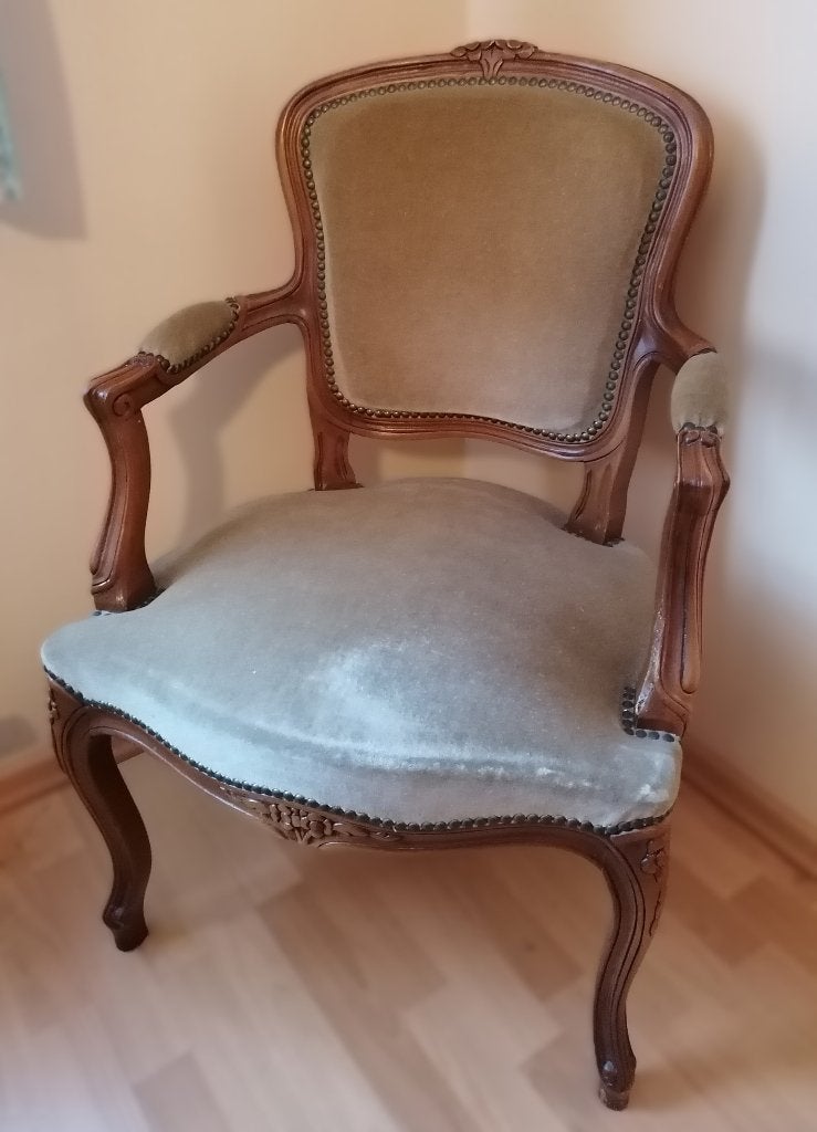Vintage stoel te koop, Ophalen, Gebruikt, Bruin, Stof