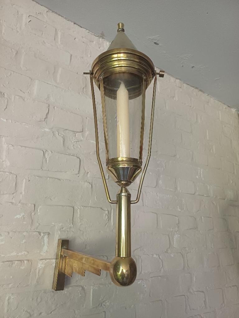 Antieke muurlantaarn met kaarsen (2 stuks), Ophalen, Koper of Brons