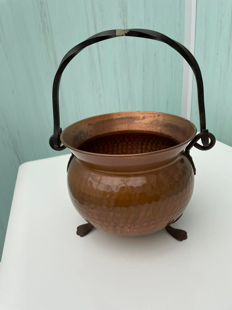 Très joli cache-pot en cuivre hauteur 18 cm, Enlèvement