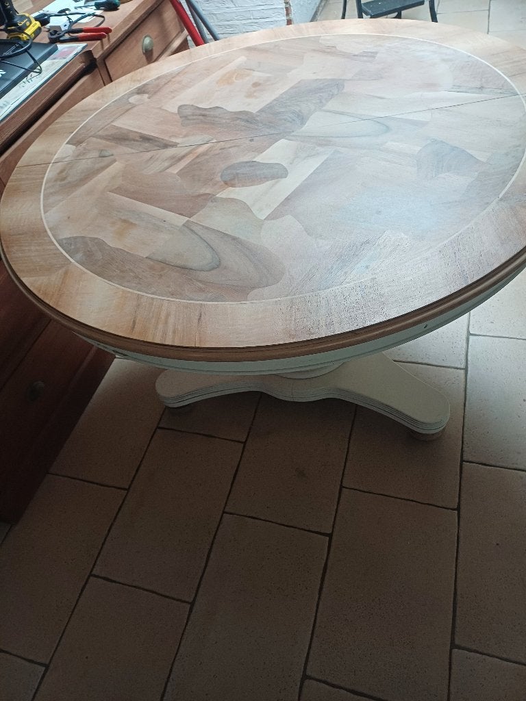Uittrekbare tafel en 4 stoelen, Ophalen, Gebruikt, Overige materialen