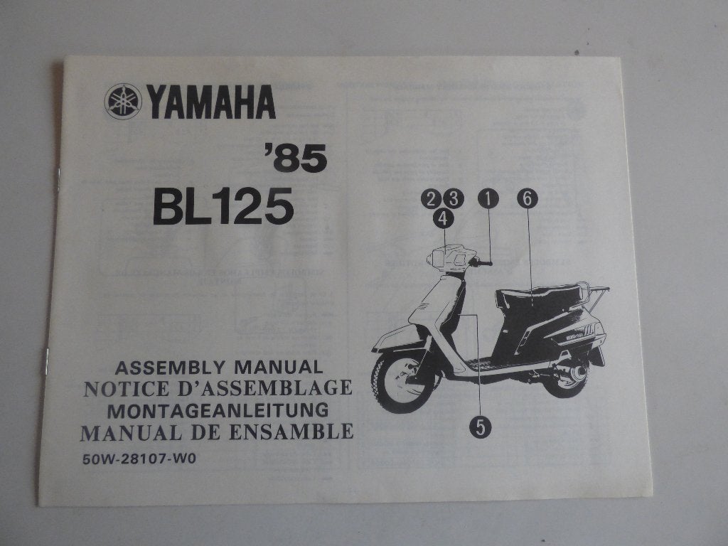 YAMAHA BL125 MONTAGE HANDLEIDING, Motoren, Handleidingen en Instructieboekjes, Ophalen of Verzenden, Yamaha