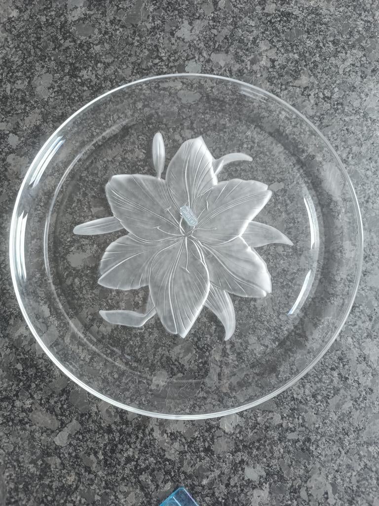 Splendide plat à tarte en cristal, Enlèvement ou Envoi