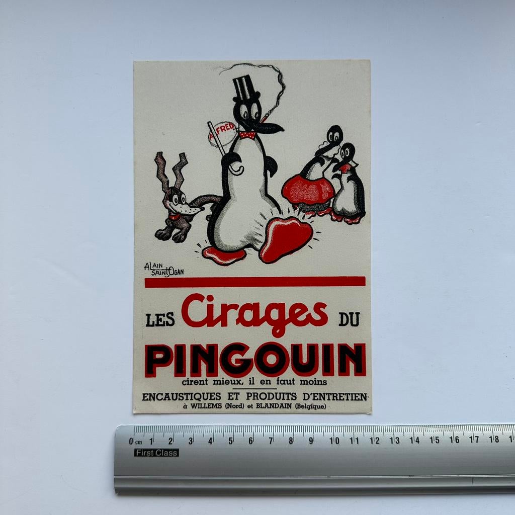 Buvard Les cirages du pigouin Alain Saint Ogan, Envoi, Autres personnages, Comme neuf, Image, Affiche ou Autocollant