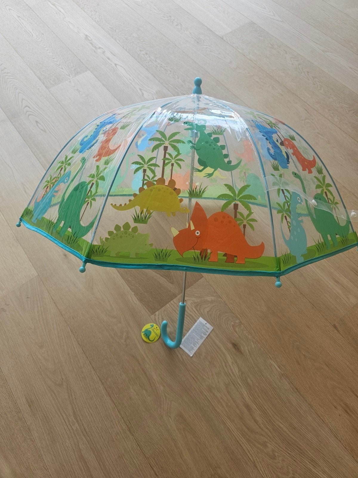 NIEUW transparant kleurrijk heel tof dino kinderparaplu, Ophalen of Verzenden, Transparant, Nieuw