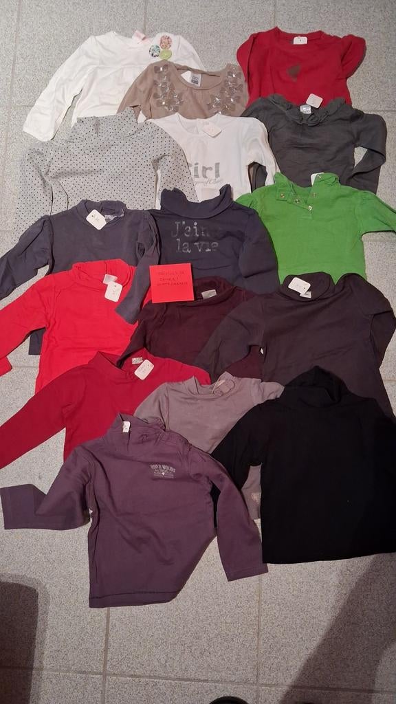 Longsleeves maat 86, Kinderen en Baby's, Babykleding | Maat 86, Jongetje of Meisje, Ophalen of Verzenden, Zo goed als nieuw, Geen merk