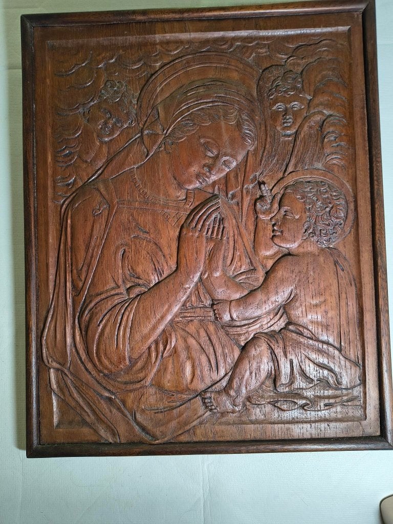 Houten Moeder met Kind, Enlèvement, Comme neuf, Religion