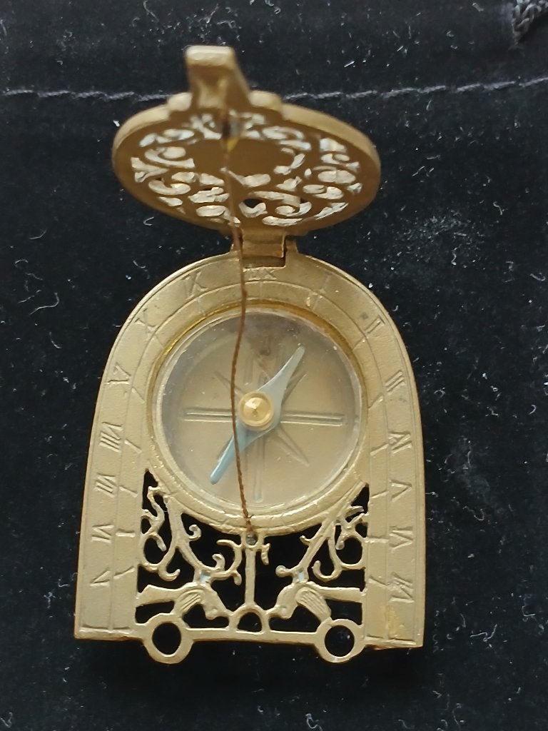 Draagbare messing zonnewijzer, antiek begin jaren 1900., Ophalen of Verzenden
