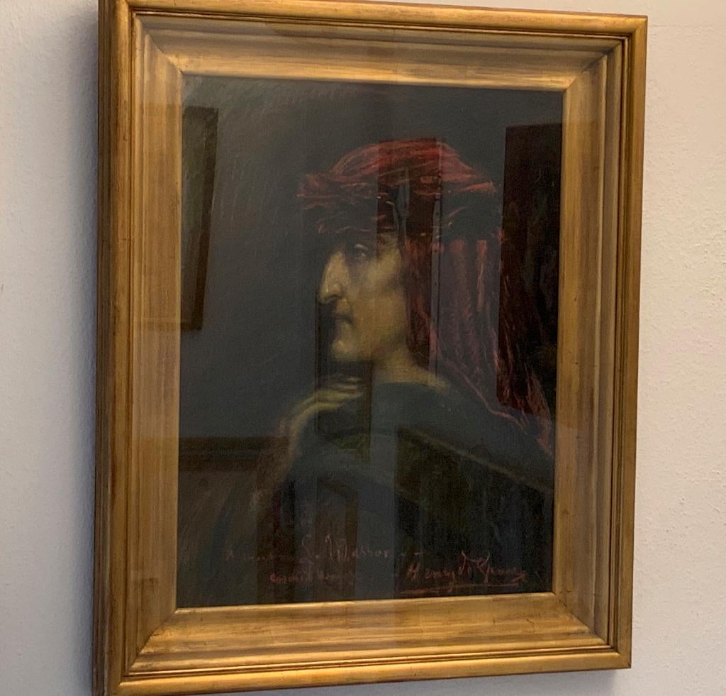 Grand tableau pastel Henri De Groux  pastel, Enlèvement