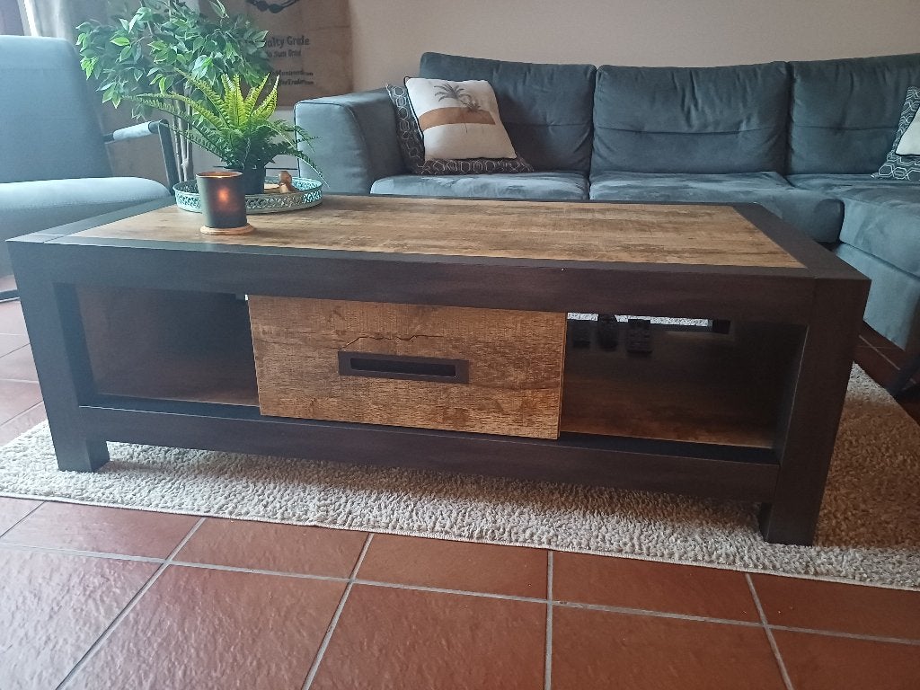 Salontafel industriële stijl, Maison & Meubles, 100 à 150 cm, Enlèvement, Utilisé, 50 à 100 cm