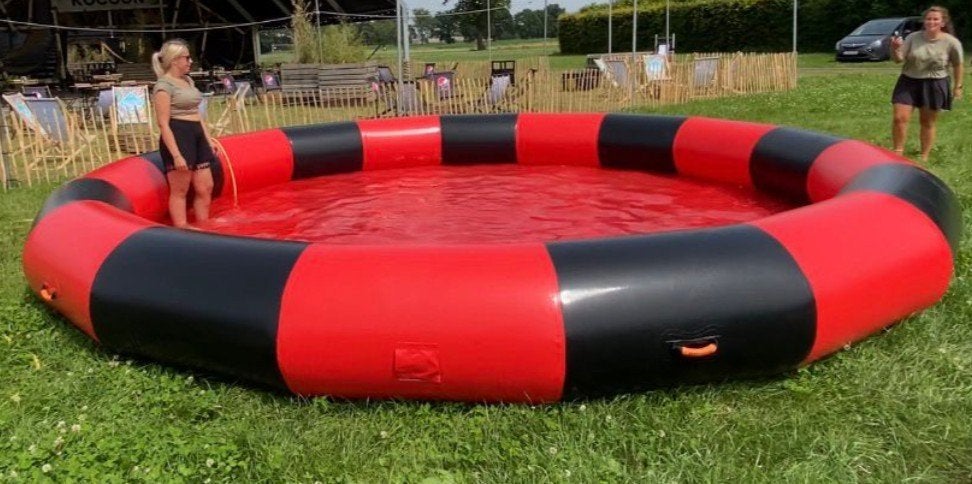 Rond opblaasbad 5 meter - rood/zwart, zonder pomp, Jardin & Terrasse, Piscine gonflable, 300 cm ou plus, Rond, Enlèvement