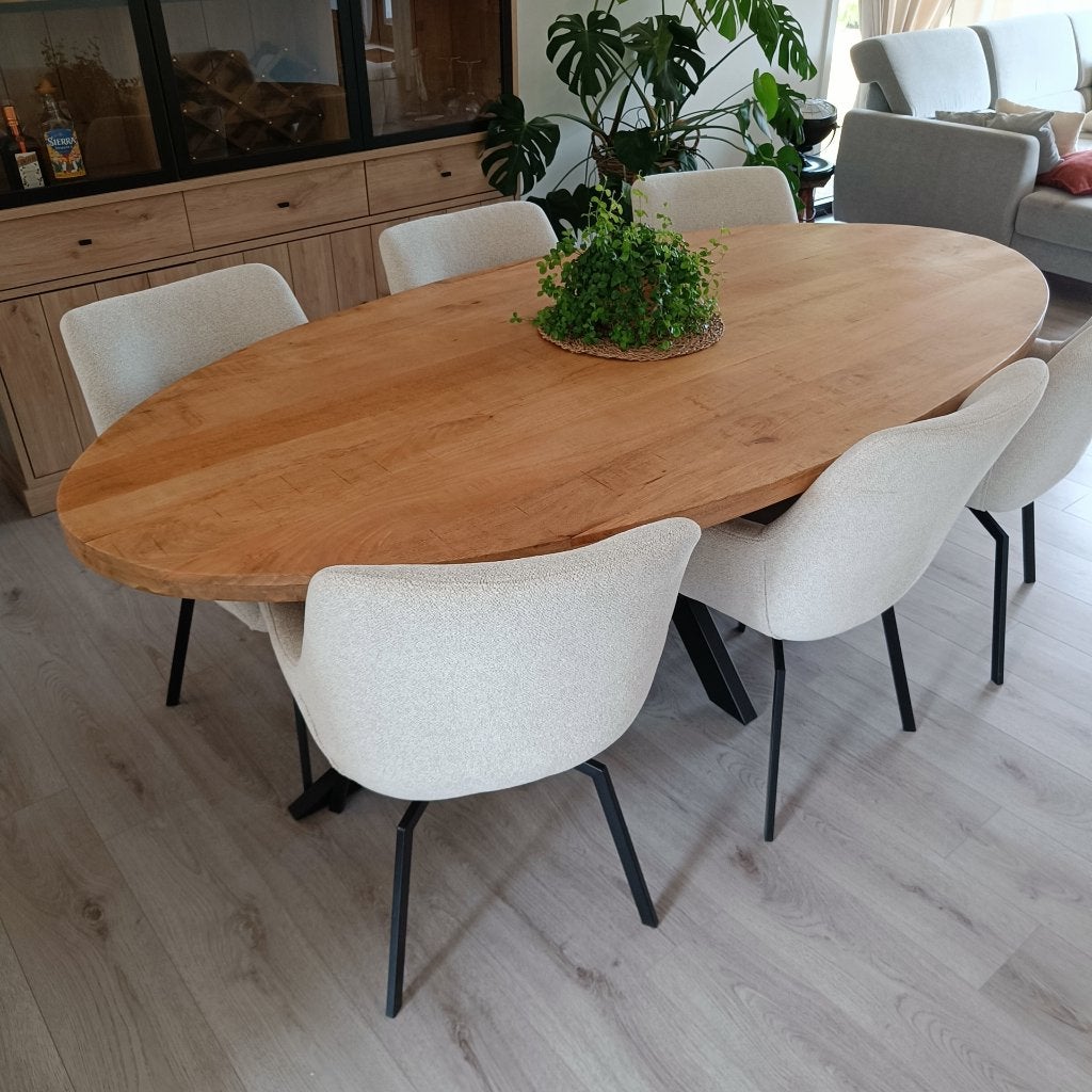 Tafel met 6 stoelen, Huis en Inrichting, Tafels | Eettafels, Ophalen, Zo goed als nieuw, Vijf personen of meer