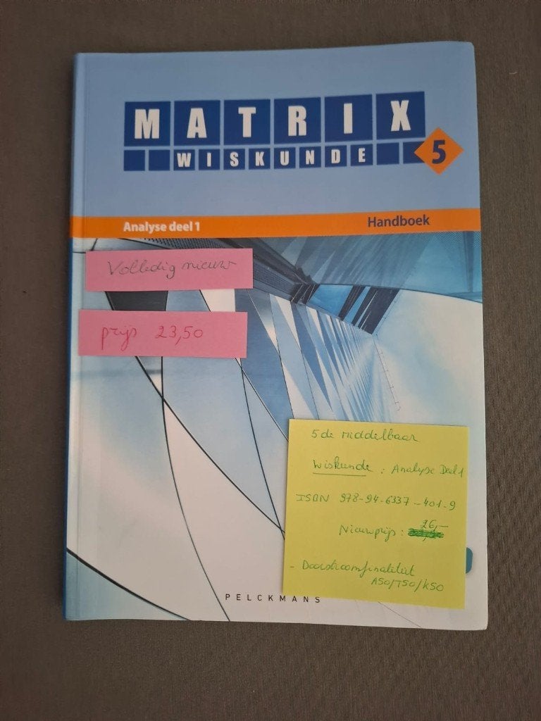Matrix wiskunde analyse deel 1 NIEUW 5de middelbaar, Neuf, Enlèvement ou Envoi, Secondaire, Pelckmans