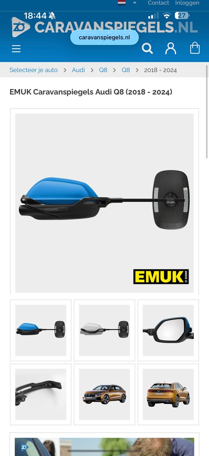 Emuk Caravan Spiegels Q8/RSQ8/SQ8 2019-…, Ophalen, Nieuw
