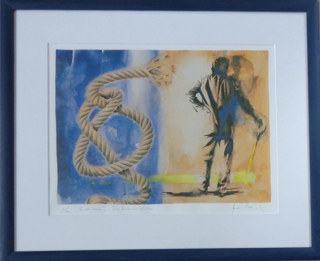 DUITSE SCHOOL / ANWALT SZENE I / KLEUROFFSET / 60x72cm KADER, Enlèvement