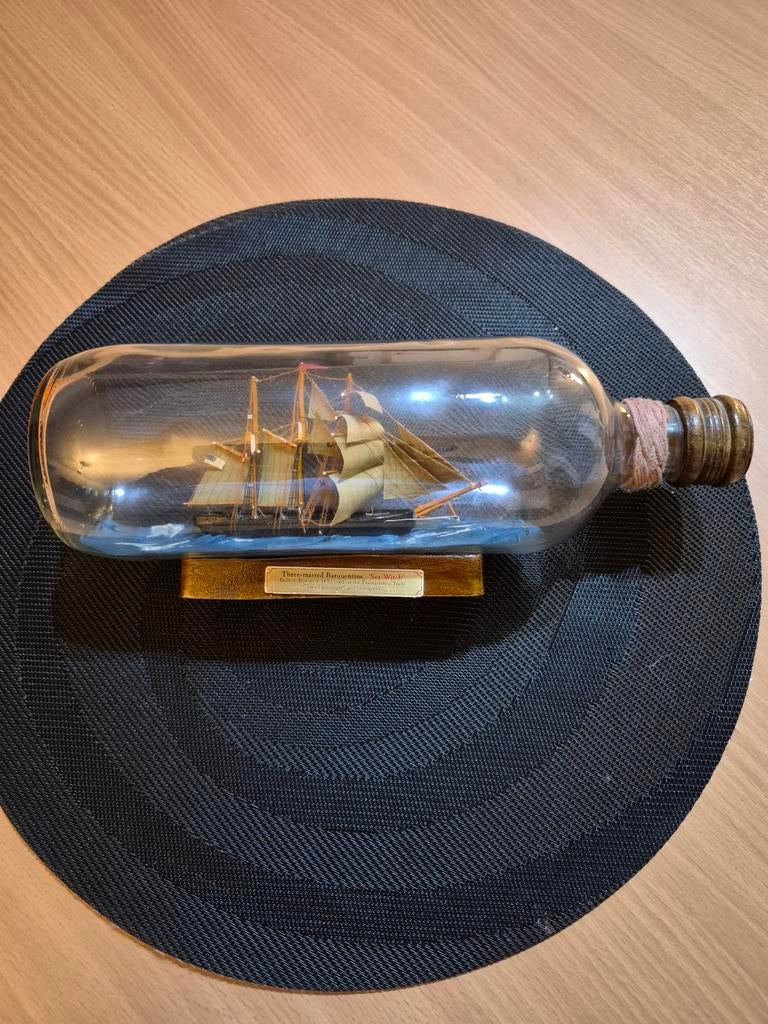 Bootmodel met drie masten uit barquentine in flessen, Ophalen of Verzenden