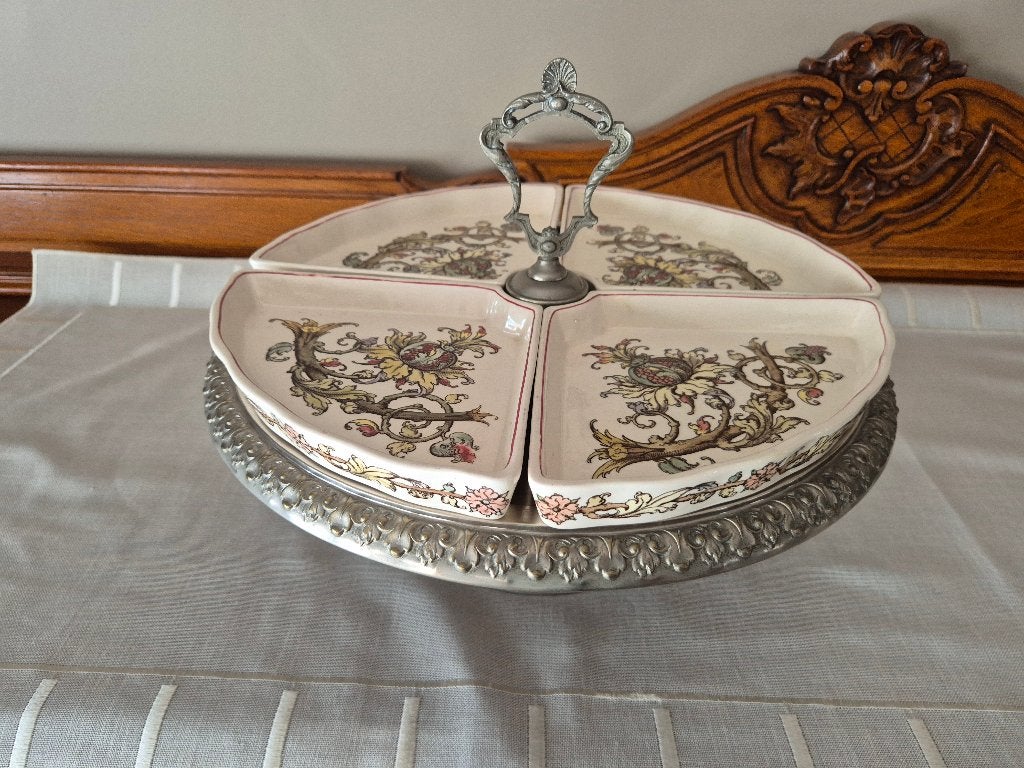 verdeelschaal/schaaltje voor hapjes of snoepgoed, Ophalen, Gebruikt, Vintage, Dienblad