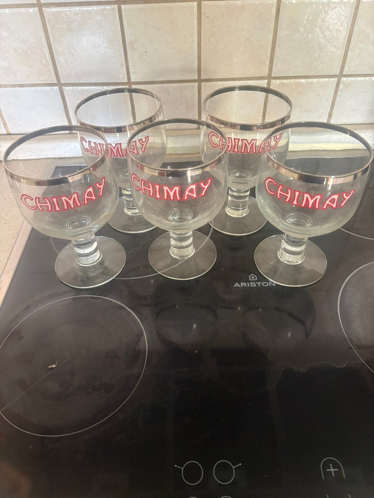 Verres a bieres sur pied, Collections, Enlèvement, Utilisé, Verre à bière