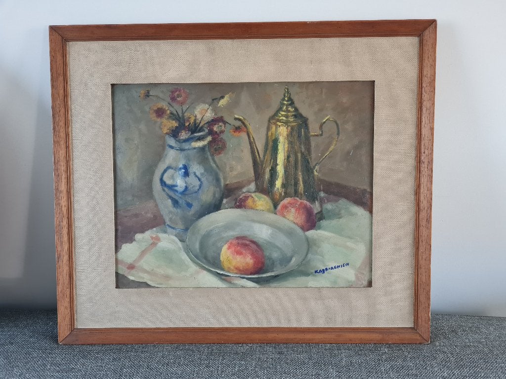 Zeer mooi schilderij op paneel - huile sur panneau, Ophalen of Verzenden, Stilleven, Paneel
