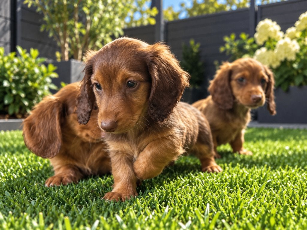 Dwergteckel langhaar teckel lang harige dachshund, Maladie de Carré (chiens), 8 à 15 semaines, Poils longs, Plusieurs