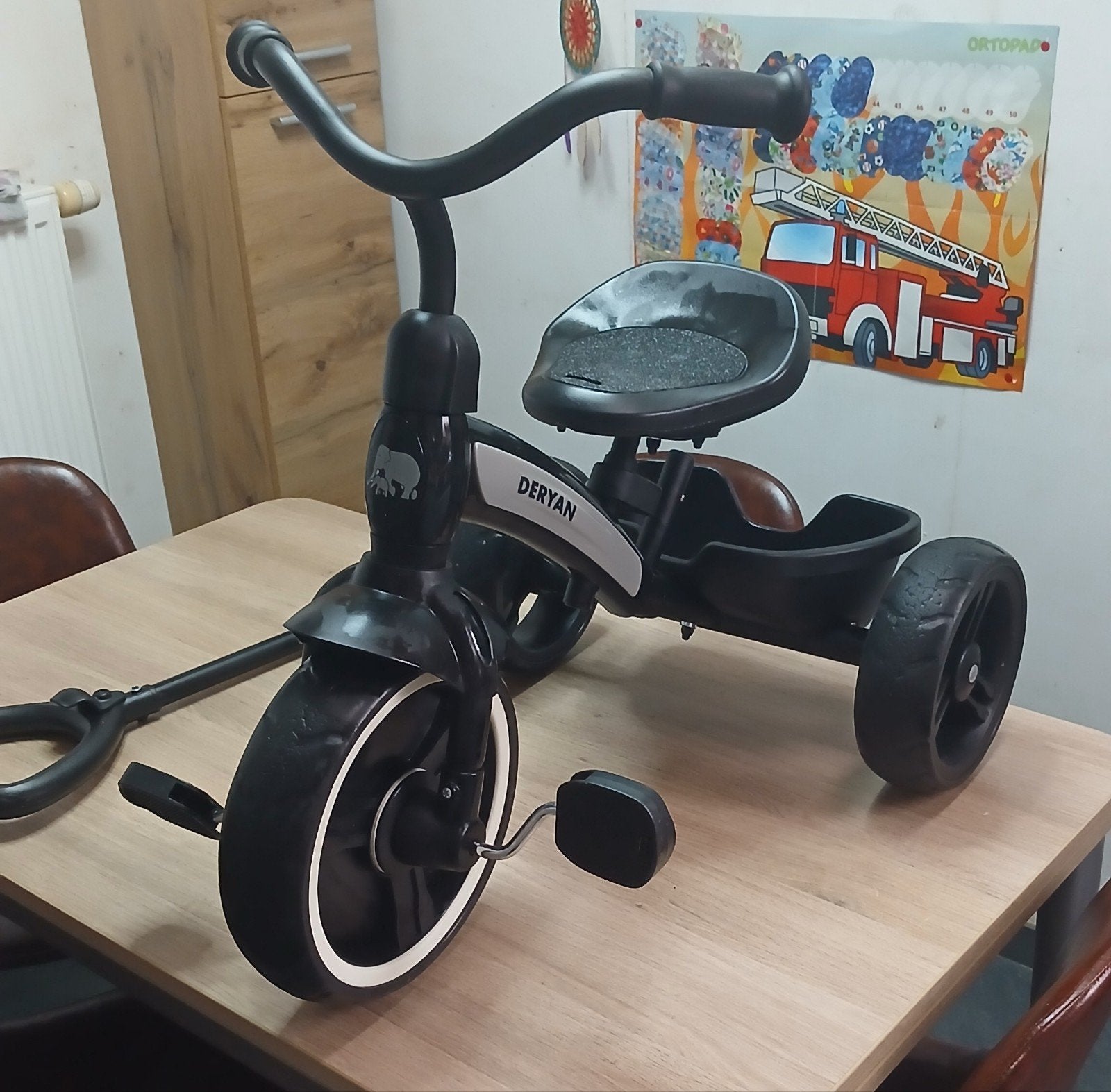 kinderfiets Deryan, Ophalen, Duwstang