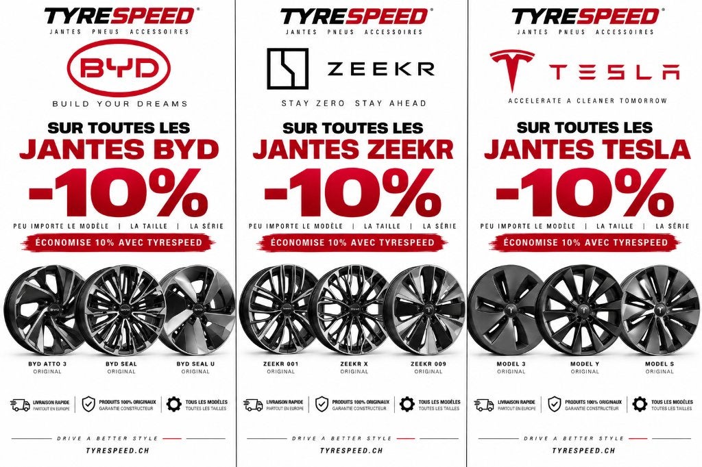Promotion Jante -10% Tesla-BYD-Zeekr-Jaecoo- Tyrespeed, Autos : Pièces & Accessoires, Neuf, -, Véhicule de tourisme, -