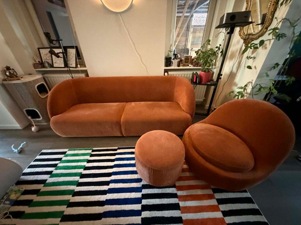 Zetel set sofa company, Huis en Inrichting, Zetels | Zetels, Ophalen, Driepersoons, Zo goed als nieuw, Rechte bank